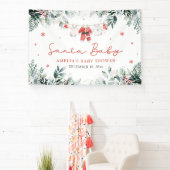 赤サンタベビークリスマスベビー衣服赤ちゃんシャワー 横断幕 (インサイチュ)