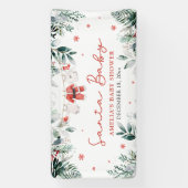 赤サンタベビークリスマスベビー衣服赤ちゃんシャワー 横断幕 (縦)