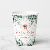 赤サンタベビークリスマスベビー衣服赤ちゃんシャワー 紙コップ (裏面)