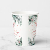 赤サンタベビークリスマスベビー衣服赤ちゃんシャワー 紙コップ (右)