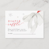 赤サンタ赤ちゃんシャワーおむつラッフル エンクロージャーカード (正面)