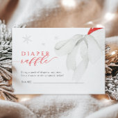 赤サンタ赤ちゃんシャワーおむつラッフル エンクロージャーカード
