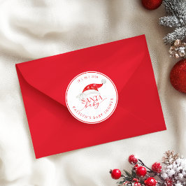 赤サンタ赤ちゃんシャワー ラウンドシール