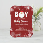 赤サンタ・クリスマスベビーシャワー 招待状 (スタンド正面)