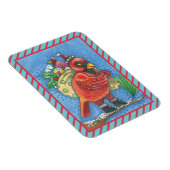 赤サンタ、クリスマス（鳥）ショウジョウコウカンチョウ磁石の服 マグネット (右側)