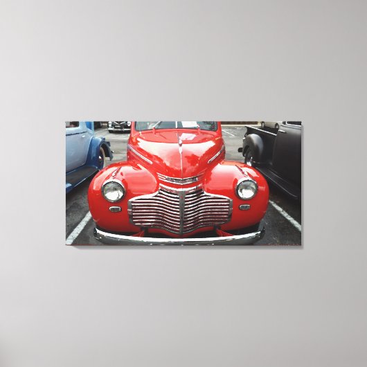 赤シェビークーペ キャンバスプリント (正面)