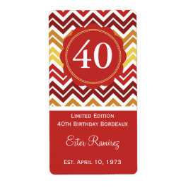 赤シェブロンワインラベル(375 ml) ラベル