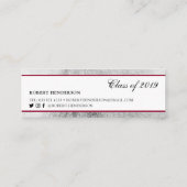 赤シックエレガントシルバークラシックインサート卒業 コーリングカード (裏面)