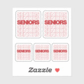 赤シニア5人セット シール (シート)