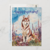 赤シベリアのハスキーポストクロッシング – ポストカード (正面/裏面)