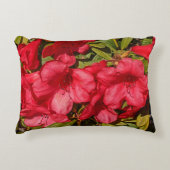 赤シャクナゲ開花フローラ アクセントクッション (正面)