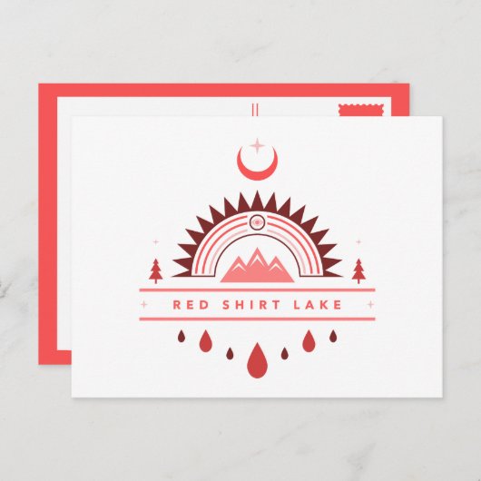 赤シャツ湖アラスカ虹月 ポストカード (正面/裏面)