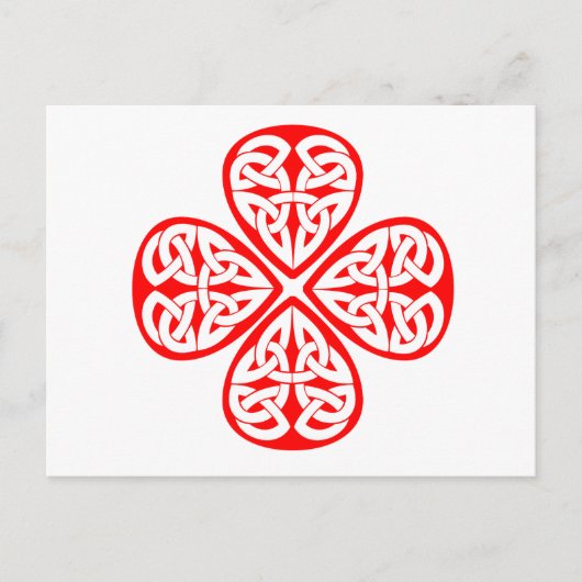 赤シャムロックケルト結び目模様 ポストカード (正面)