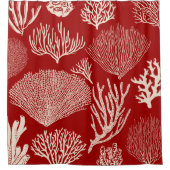 赤シャワーカーテンのサンゴ礁 シャワーカーテン (正面)