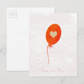 赤シャワー赤バルーンカード インビテーションポストカード (正面/裏面)