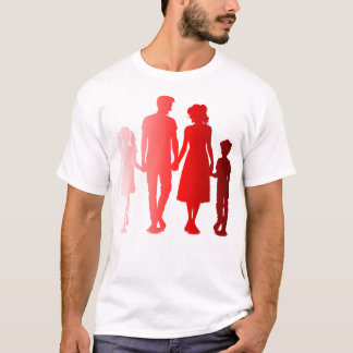 赤シルエットマッチファミリーシャツ Tシャツ