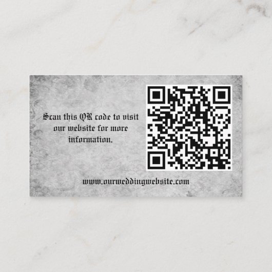 赤シルクと銀のスカルゴシック結婚スのウェブサイト エンクロージャーカード (裏面)