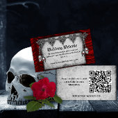 赤シルクと銀のスカルゴシック結婚スのウェブサイト エンクロージャーカード