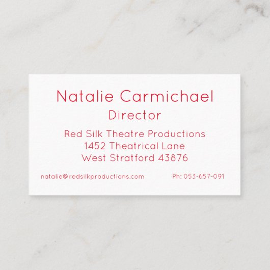 赤シルク 名刺 (裏面)