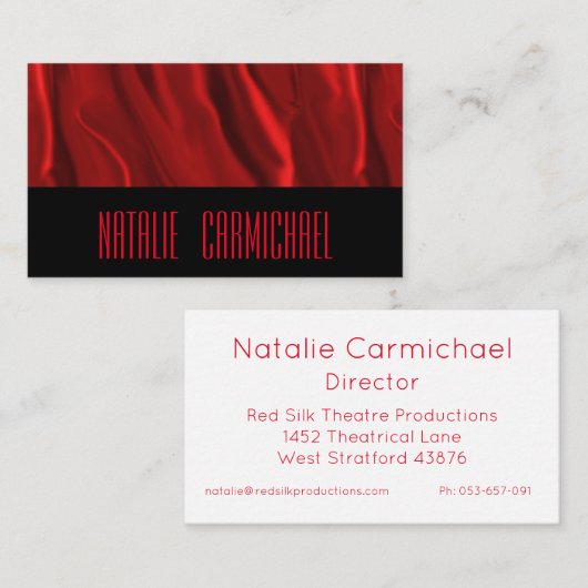 赤シルク 名刺 (正面/裏面)