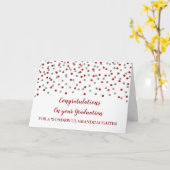 赤シルバーの孫娘の卒業 カード (黄色い花)