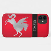 赤シルバーユニコーンIPHONEカバーのカスタマイズ可能 Case-Mate iPhoneケース (裏面(横))
