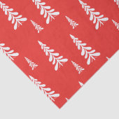 赤シンプルいクリスマスクリスマス松の木の雪のパターン 薄葉紙 (詳細)