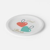 赤シンプルちゃんエレガントシャワーの紙プレート ペーパープレート (アングル)