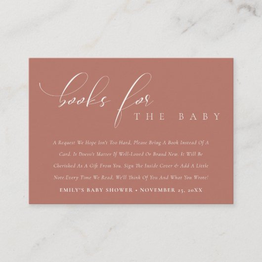 赤シンプルちゃんシャワー用のスクリプトTerracota本 エンクロージャーカード (正面)