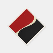 赤シンプルとクリームの波2 スタンダードカクテルナプキン (角)