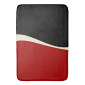 赤シンプルとクリームの波2 バスマット (正面縦)