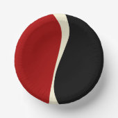 赤シンプルとクリームの波2 ペーパーボウル (正面)