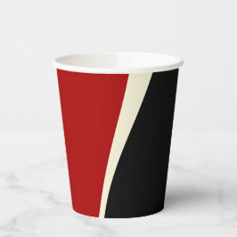 赤シンプルとクリームの波2 紙コップ