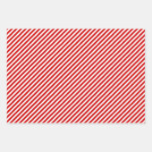 赤シンプルと緑の上にストライプシックな白いのパターン ラッピングペーパーシート (正面)