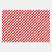 赤シンプルと緑の上にストライプシックな白いのパターン ラッピングペーパーシート (正面)
