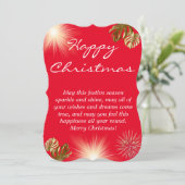 赤シンプルのクリスマス家族の挨拶状 招待状 (スタンド正面)