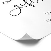 赤シンプルん坊のシャワー本とギフトサイン ポスター (角)