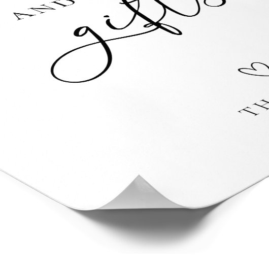 赤シンプルん坊のシャワー本とギフトサイン ポスター (角)