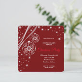 赤シンプルエレガントパーティの招待状 (スタンド正面)