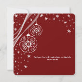 赤シンプルエレガントパーティの招待状 (裏面)