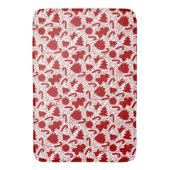 赤シンプルクリスマスパターン バスマット (正面縦)