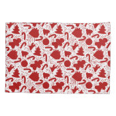 赤シンプルクリスマスパターン 枕カバー (裏面)