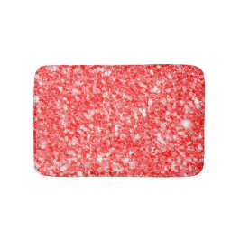 赤シンプルグリッター模様 バスマット