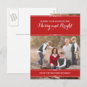 赤シンプルシックなホリデーフォトポストカード シーズンポストカード (正面/裏面)