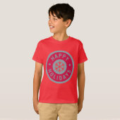 赤シンプルハッピーホリデイズ Tシャツ (正面フル)