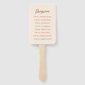 赤シンプルベージュモダン結中国の婚計画 ハンドファン (裏面)