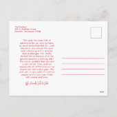 赤シンプルメリークリスマス書道写真 シーズンポストカード (裏面)