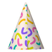 赤シンプルモダン緑の散水誕生日パーティー パーティーハット (裏面)