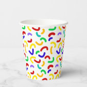 赤シンプルモダン緑の散水誕生日パーティー 紙コップ (裏面)