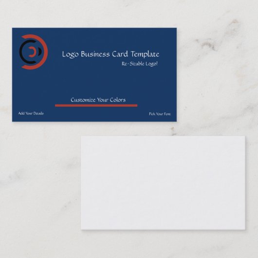 赤シンプル円ロゴの円 名刺 (正面/裏面)